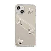 VAIGE Cute Heart Soft Silicone Clear Case with Silvery Mirror Finish for iPhone 16, 13 Pro Max, 14, 11, 12, 15, XR, 7, 8 Plus - Anti-Fingerprint, Anti-Scratch, Lightweight Design