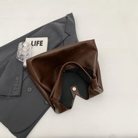 VAIGE Simple Large Leather Shoulder Hobo Bag with Cell Phone Pocket and Soft Baguette Shape