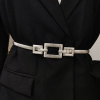 VAIGE Elegant Gold Chain Waist Belt with Silver Accents