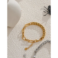 VAIGE  Stainless Steel Metal Chain Bracelet Bangle 18K Gold Waterproof Plated Jewelry