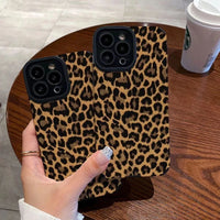 VAIGE Brown Leopard Silicone Leather Shockproof Case for Samsung Galaxy S Series and A Series Models