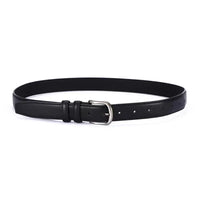 VAIGE Luxe Jocelyn Vegan Leather Belt with Silver and Gold Buckle in Chic Black