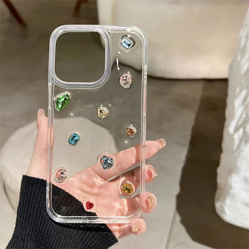 VAIGE Luxury Glittering Diamond Epoxy Bumper Case for iPhone 11, 12, 13, 14, 15 Series - Shockproof, Anti-Scratch, Clear Silicone Cover