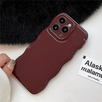 VAIGE  Air Cushion Wave Wine Red Shockproof TPU Phone Case for iPhone Series - Heavy Duty Protection, Anti-Fingerprint, Dustproof, Water-Resistant Design