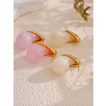 VAIGE Colorful Resin Water Drop Earrings with Stainless Steel Backing - Summer Daily Charm Jewelry