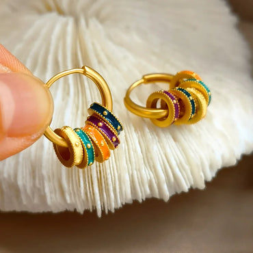 VAIGE Colorful Geometric Hoop Earrings