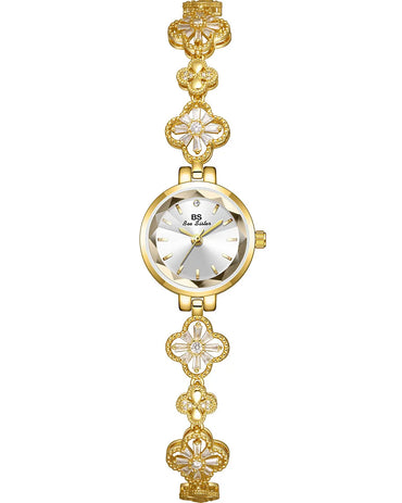 VAIGE Luxe Clover Quartz Watch in Gold, Silver & Zircon