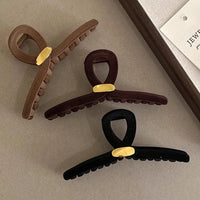 VAIGE 13cm Flocking Hair Claw Clip - Elegant Acrylic & Alloy Hairpin in Black, Dark Coffee, and Kahaki