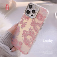 VAIGE Cartoon Laser Pink Dragon 3D Cute Shockproof Phone Case for iPhone 11, 12, 13, 14, 15 Pro Max Plus Cover with Stand Holder