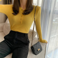 VAIGE Knitted Button O-neck Pullover Sweater - Slim Fit Casual Striped Top in Polyester and Cotton Blend for Spring and Autumn