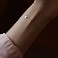 VAIGE 925 Sterling Silver Plated 14K Gold Simple Heart Bracelet