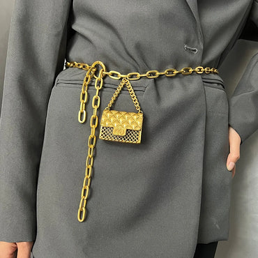 Gold Chain Belts Small metal mini Bag  Adjustable