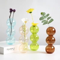 VAIGE Nordic Glass Terrarium Flower Vase - Classic Decorative Home Accessory for Living Room and Desktop, Medium Size