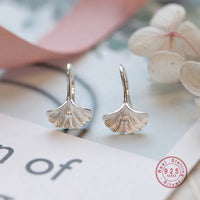 VAIGE 925 Sterling Silver Ginkgo Leaf Stud Earrings