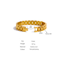 VAIGE Stainless Steel 18K Gold Plated Chain Bracelet - Trendy Waterproof Fashion Jewelry with Heavy Metal Texture