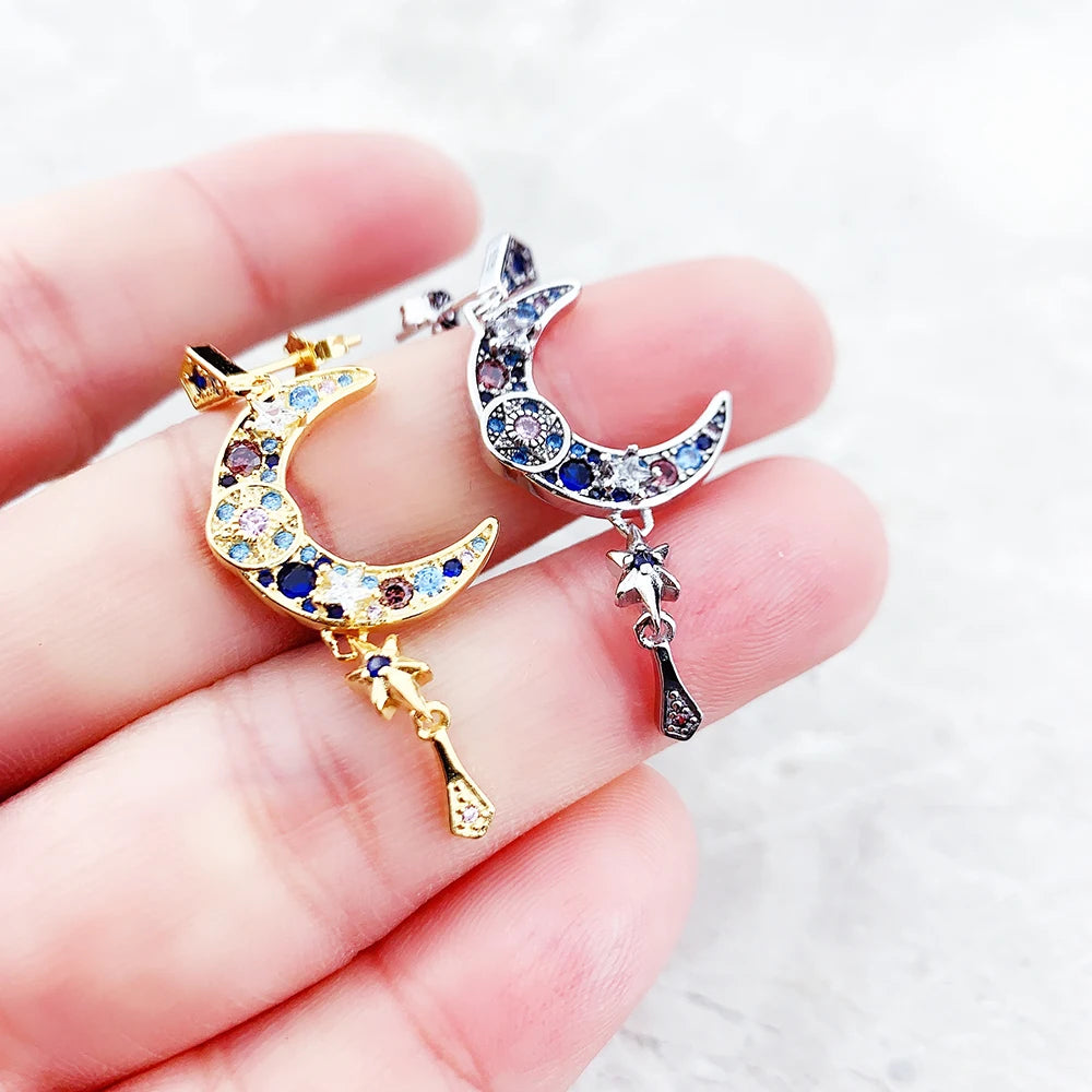 VAIGE Dreamy Crescent Moon Earrings in Gold and Silver - 925 Sterling Silver Elegance