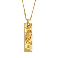 VAIGE Gold & Silver Zodiac Bar Necklace Stainless Steel Aries, Taurus, Gemini, Cancer, Leo, Virgo, Libra, Scorpio, Sagittarius, Capricorn, Aquarius, and Pisces
