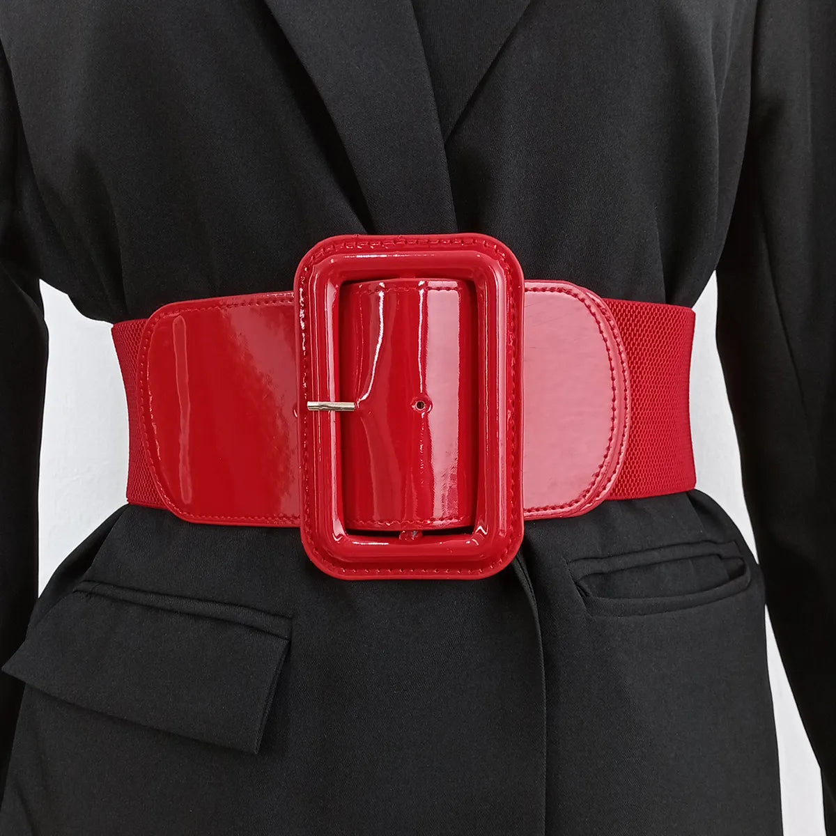 VAIGE Luxe Black & Red Corset Wide Belt