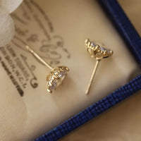 VAIGE Elegant Oval Zircon Earrings in 14K Gold and Silver