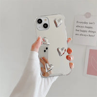 VAIGE Cute Heart Soft Silicone Clear Case with Silvery Mirror Finish for iPhone 16, 13 Pro Max, 14, 11, 12, 15, XR, 7, 8 Plus - Anti-Fingerprint, Anti-Scratch, Lightweight Design