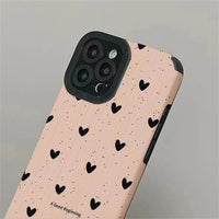 VAIGE Silicone Leather Shockproof Full Coverage Phone Case with Heart Design for iPhone Models 11-15 Pro Max Mini XS XR Plus