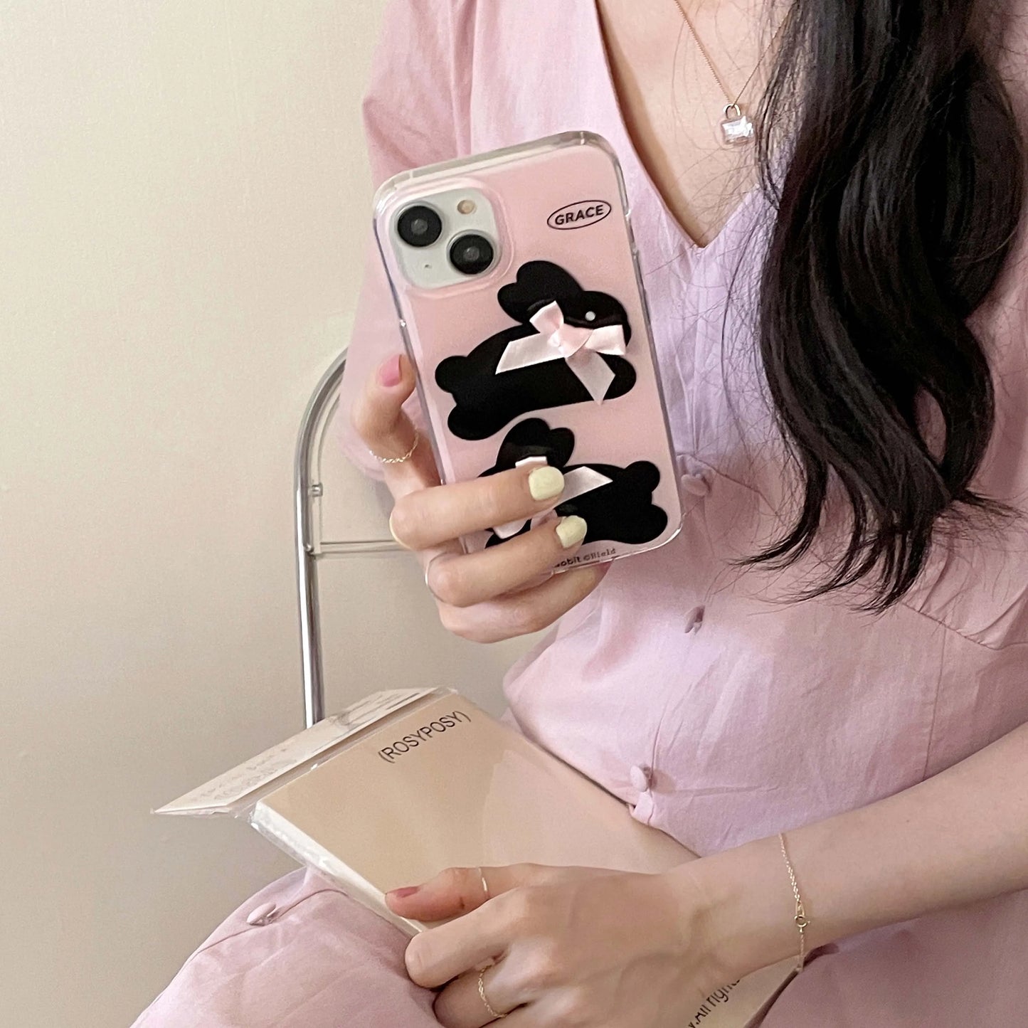 VAIGE Shockproof 3D Rabbit Design TPU Phone Case for iPhone 11, 12, 13 Pro Max, 14, 15 with Stand Holder