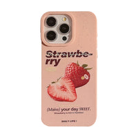 VAIGE Cute Strawberry Banana Soft TPU Phone Case for iPhone - Shockproof, Lightweight, Yellow Pink Design