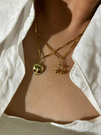 VAIGE Cherry Heart Pendant Necklace Gold Stainless Steel