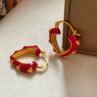 VAIGE Charming Red Heart Drop Earrings