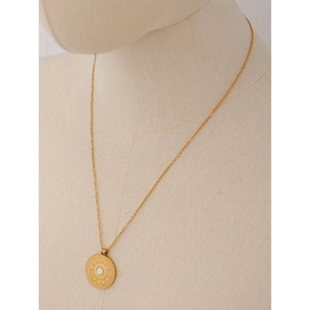 VAIGE Celestial Gold Moon Phase Pendant Necklace