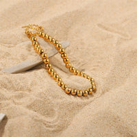 VAIGE Trendy 18K Gold PVD Waterproof Stainless Steel Bead Chain Bracelet