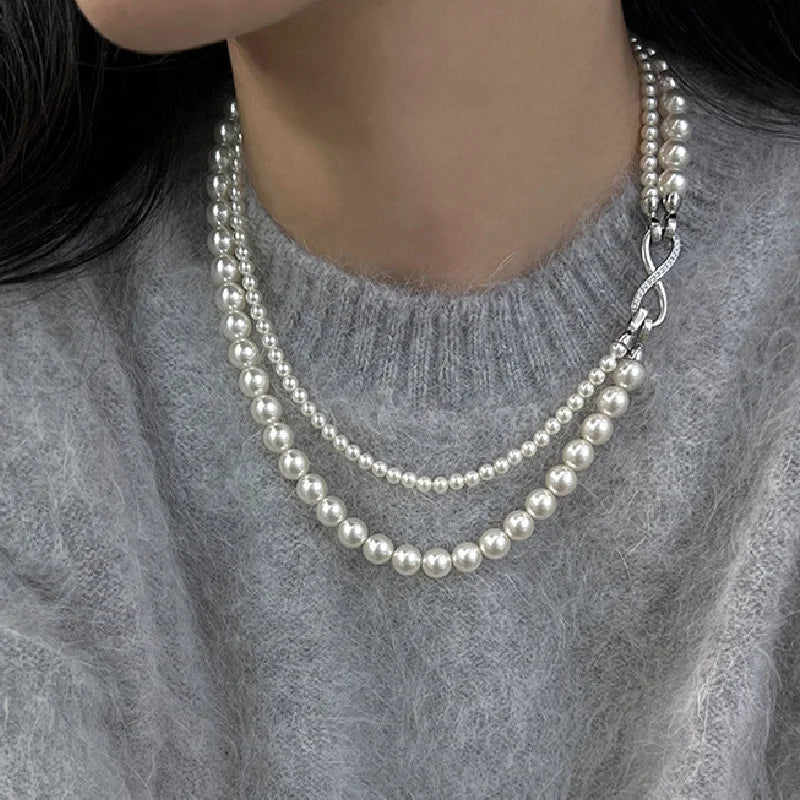 VAIGE Chic Multi-Layered Pearl Necklace