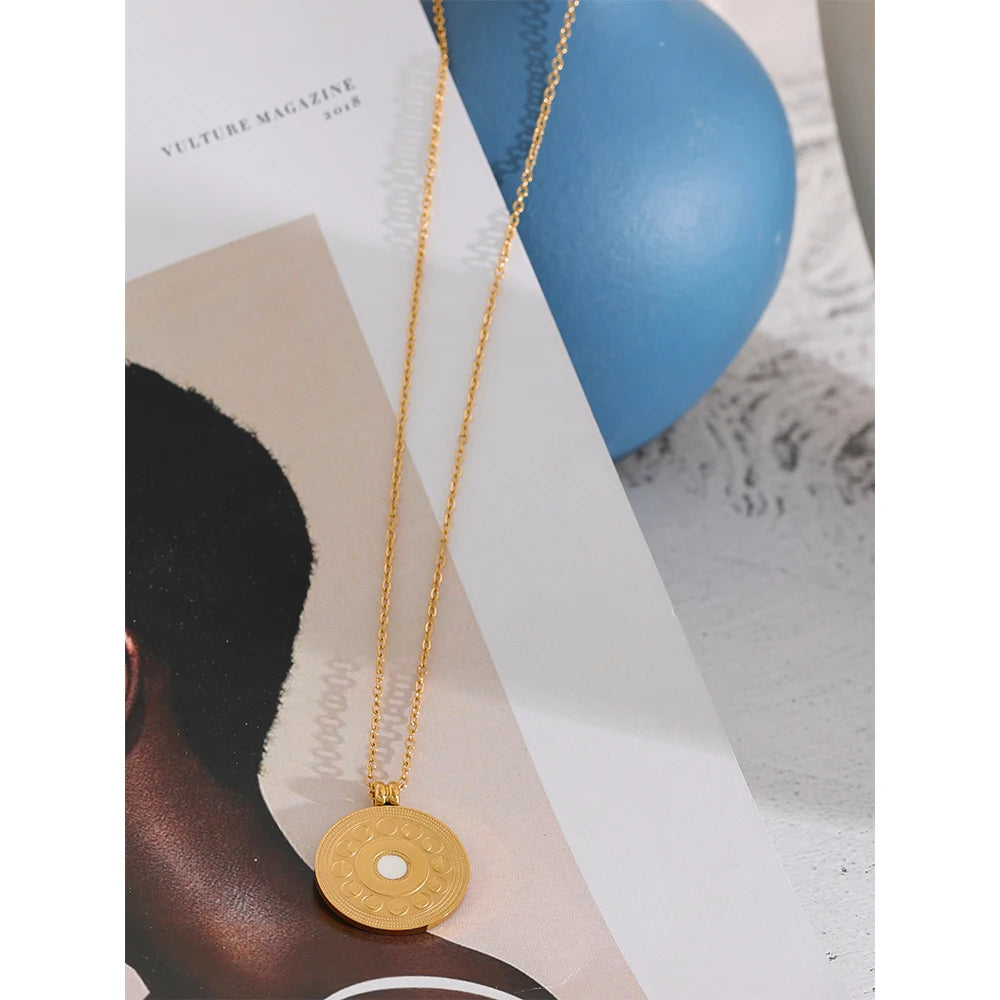 VAIGE Celestial Gold Moon Phase Pendant Necklace