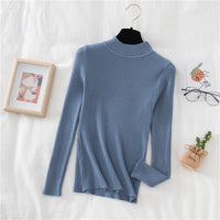 VAIGE Soft Knitted Turtleneck Pullover Sweater - High Stretch Cashmere Blend, Basic Solid Design for Autumn/Winter Casual Wear