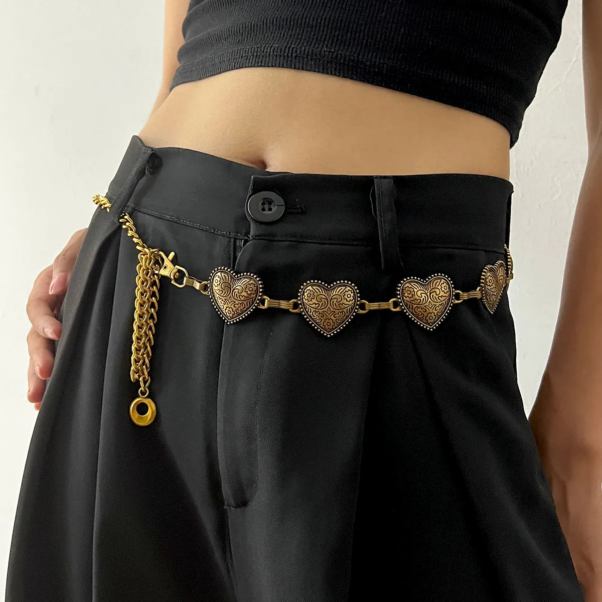 VAIGE Elegant Gold Heart Chain Belt for All Occasions