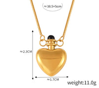 VAIGE Heart Pendant Necklace Gold Plated Stainless Steel Chain