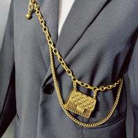 VAIGE Elegant Vintage-Inspired Tassel Gold Chain Belt in Black and Gold