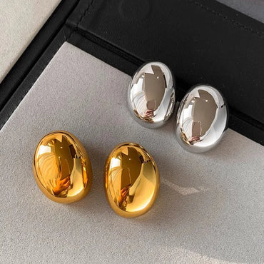 VAIGE Elegant Silver & Gold Statement Stud Earrings