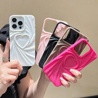 VAIGE Soft Matte Silicone 3D Love Heart Full Coverage Phone Case for iPhone Models with Anti-Scratch, Dustproof, and Lightweight Features