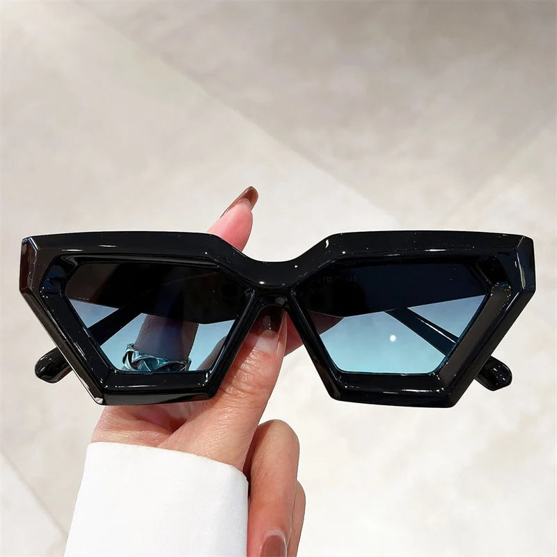 VAIGE Chic Multi-Colored Cat Eye Sunglasses with Thick Frame and Gradient UV400 Protection