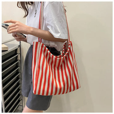 Adley striped tote Shoulder Bag