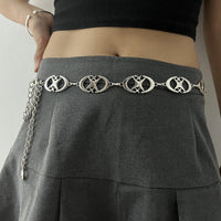 VAIGE Elegant Silver Starburst Metal Belt