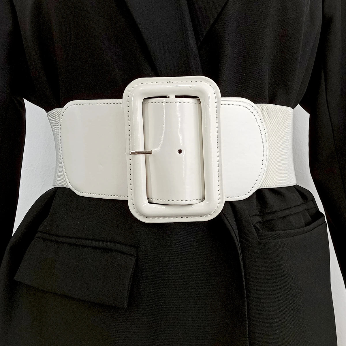 VAIGE Luxe Black & Red Corset Wide Belt