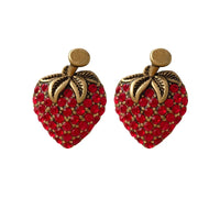 VAIGE Strawberry Delight Red Glass Stud Earrings