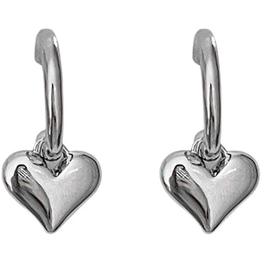 VAIGE Radiant Love Heart Dangle Hoop Earrings in Gold and Silver