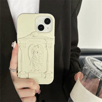 VAIGE Retro Art Angel Silicone Phone Case for iPhone Pro Max - Creamy Matte Anti-Drop Shockproof Cover