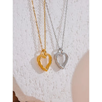 VAIGE Luxurious Gold-Plated Hollow Heart Necklace in Silver