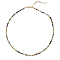 VAIGE Vibrant Gold & Multi-Colored Glass Bead Necklace