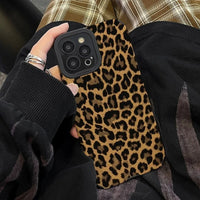 VAIGE Brown Leopard Silicone Leather Shockproof Case for Samsung Galaxy S Series and A Series Models