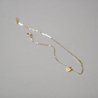 VAIGE 925 Sterling Silver Plated 14K Gold Simple Heart Bracelet